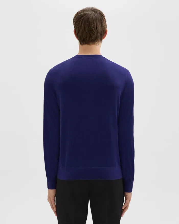 Men Sweaters Cardigans Theory Crewneck Sweater In Regal Wool Ocean