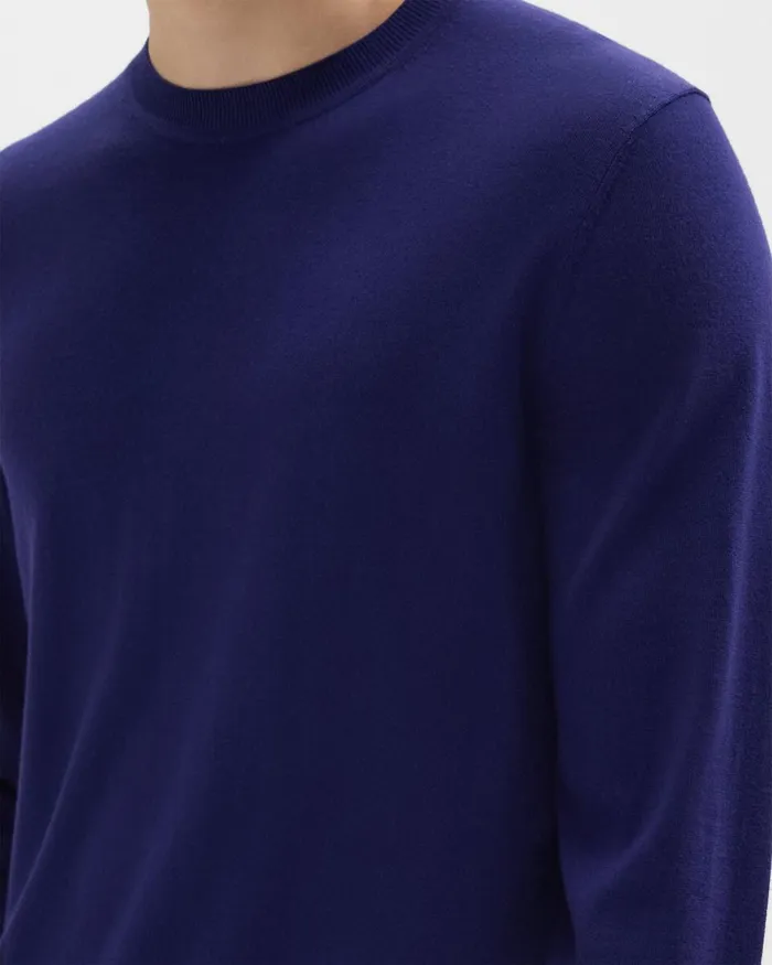 Men Sweaters Cardigans Theory Crewneck Sweater In Regal Wool Ocean