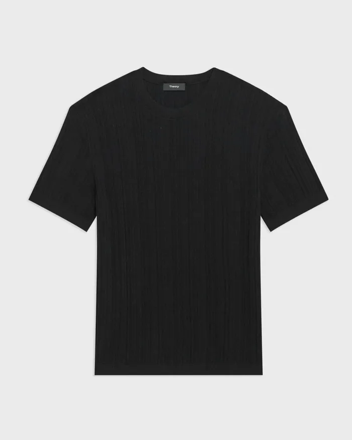 Men Sweaters Cardigans Theory Damian Tee In Cotton Black