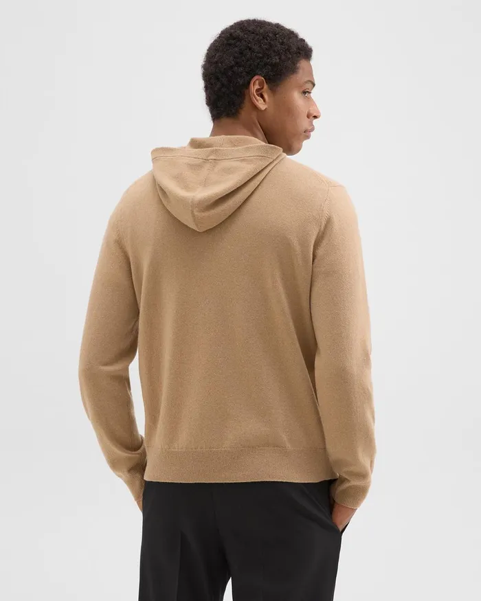 Men Sweaters Cardigans Theory Hilles Hoodie In Cashmere New Camel