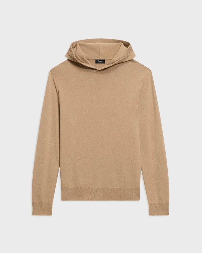 Men Sweaters Cardigans Theory Hilles Hoodie In Cashmere New Camel
