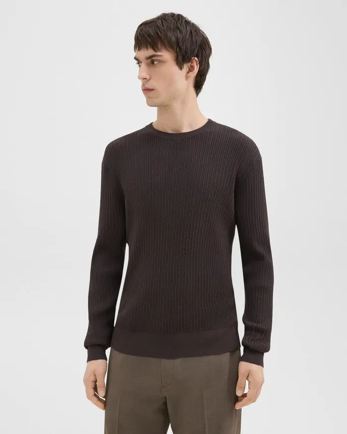 Men Sweaters Cardigans Theory Riland Sweater In Light Bilen Hickory