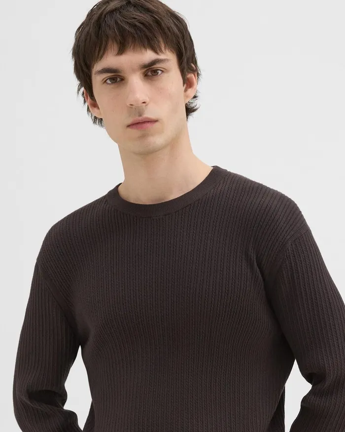 Men Sweaters Cardigans Theory Riland Sweater In Light Bilen Hickory