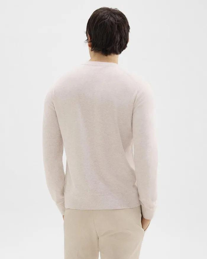 Men Sweaters Cardigans Theory Riland Sweater In Light Bilen Melange Ivory