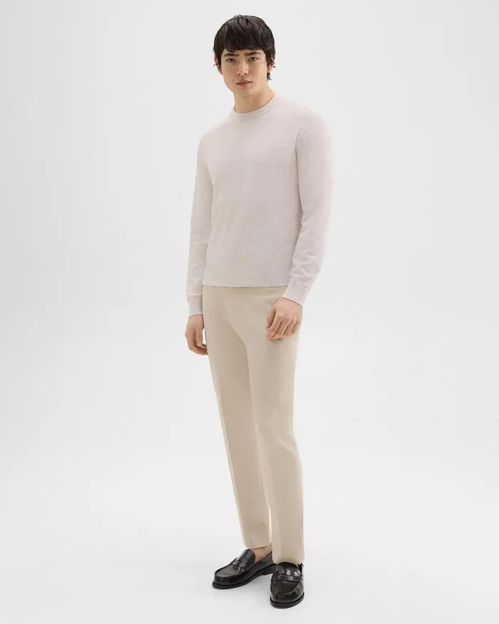 Men Sweaters Cardigans Theory Riland Sweater In Light Bilen Melange Ivory