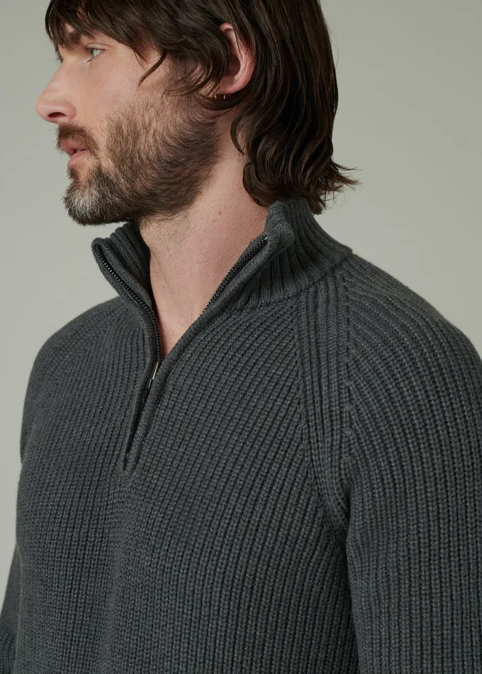 Men Sweaters Hoodies Joe8217s Jeans ARCHIE QUARTER ZIP SWEATER Charcoal