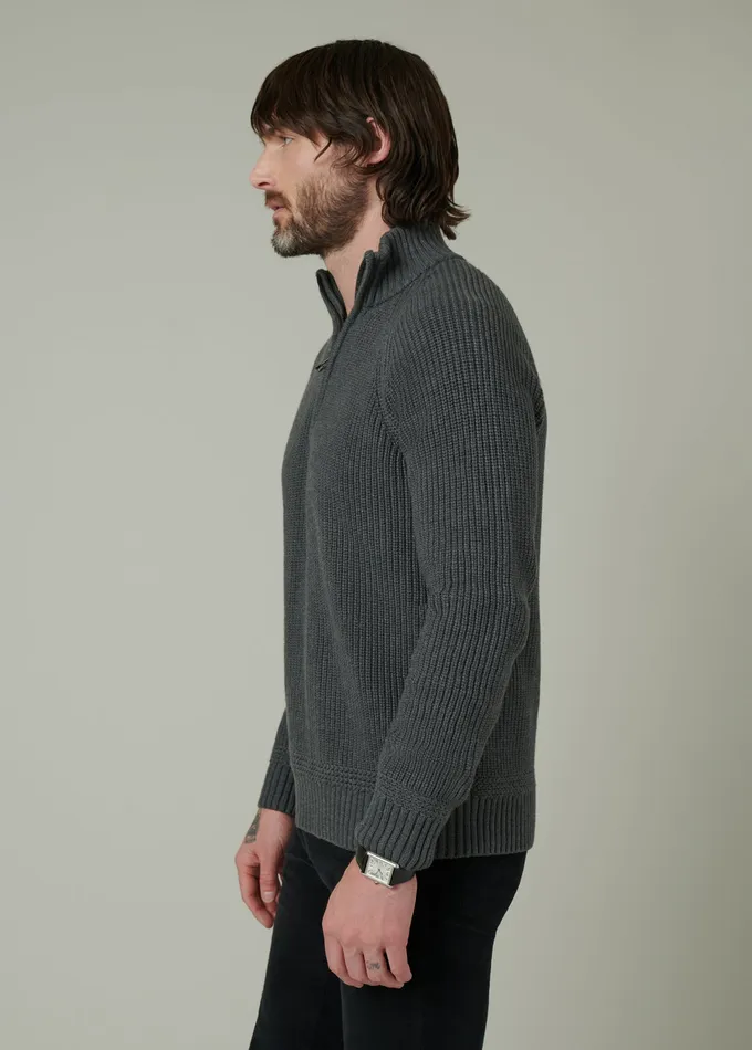 Men Sweaters Hoodies Joe8217s Jeans ARCHIE QUARTER ZIP SWEATER Charcoal