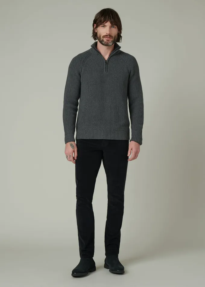 Men Sweaters Hoodies Joe8217s Jeans ARCHIE QUARTER ZIP SWEATER Charcoal