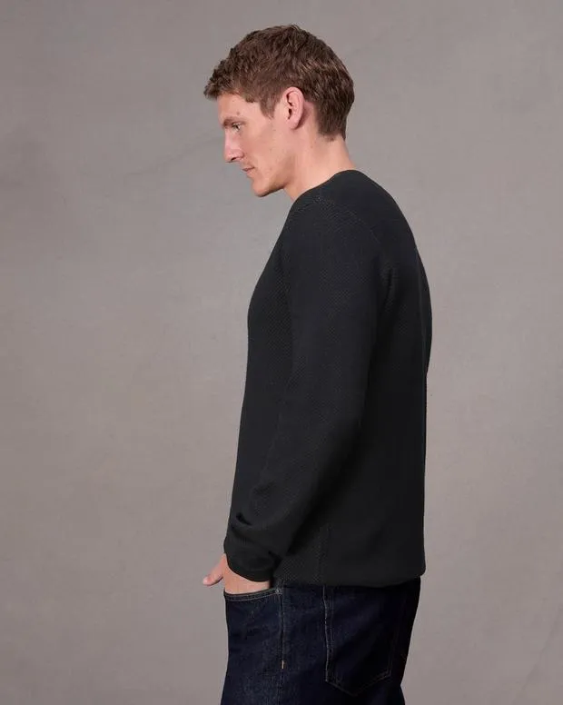 Men Sweaters Rag and Bone Bennet Henley Sweater Black
