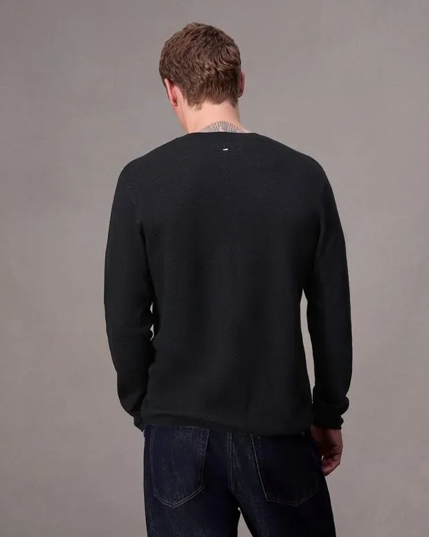 Men Sweaters Rag and Bone Bennet Henley Sweater Black