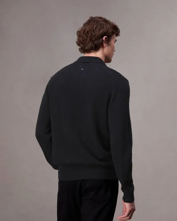 Men Sweaters Rag and Bone Downing Cashmere Polo Black