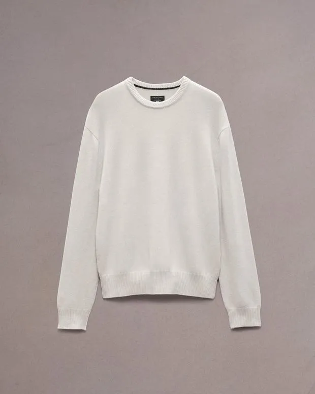Men Sweaters Rag and Bone Downing Cashmere Sweater Ivory