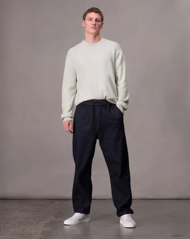 Men Sweaters Rag and Bone Downing Cashmere Sweater Ivory