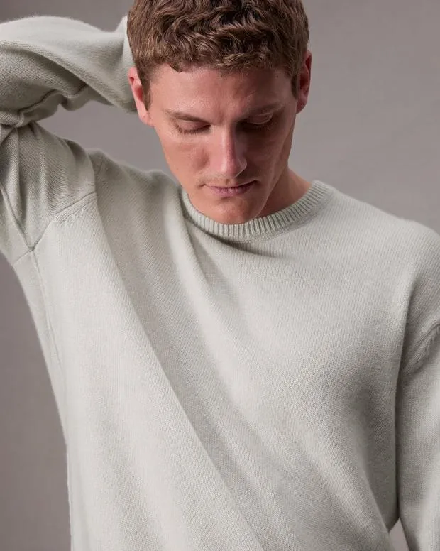 Men Sweaters Rag and Bone Downing Cashmere Sweater Ivory