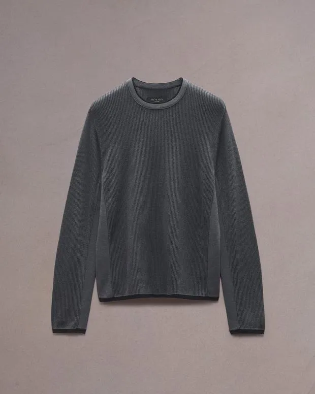 Men Sweaters Rag and Bone Harvey Crewneck Sweater Shark Blue