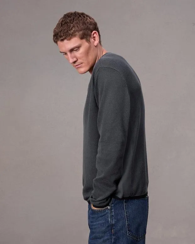 Men Sweaters Rag and Bone Harvey Crewneck Sweater Shark Blue