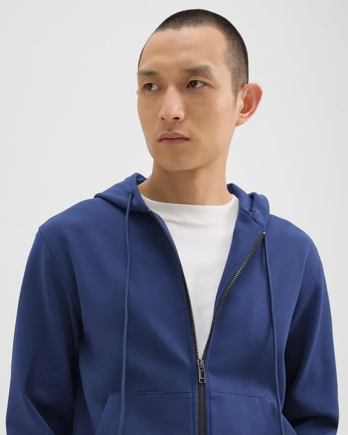 Men Sweatshirts Hoodies Theory ZipUp Hoodie In Scuba Deep Atlantic