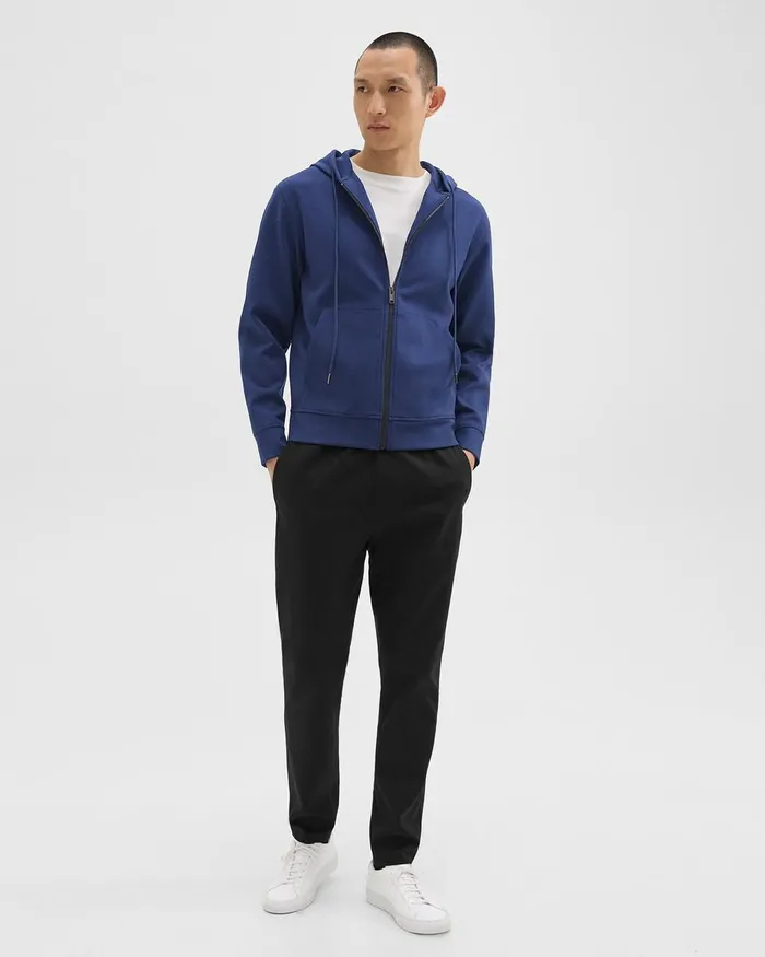 Men Sweatshirts Hoodies Theory ZipUp Hoodie In Scuba Deep Atlantic