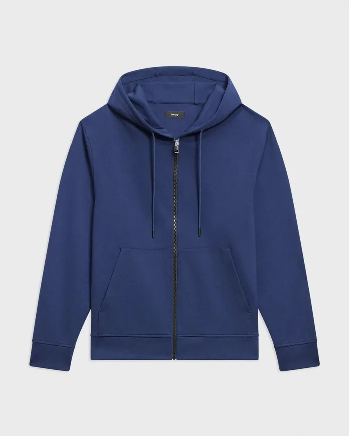 Men Sweatshirts Hoodies Theory ZipUp Hoodie In Scuba Deep Atlantic