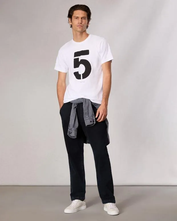 Men TShirts and Henleys Rag and Bone Rb Number 5 TShirt Washed White