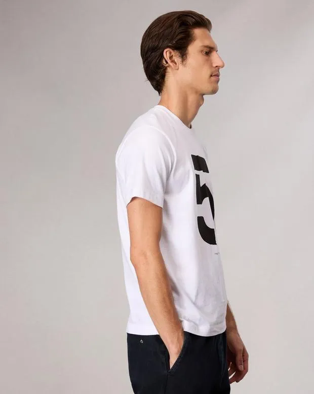 Men TShirts and Henleys Rag and Bone Rb Number 5 TShirt Washed White