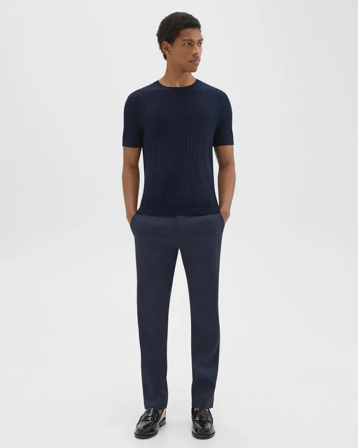 Men TShirts Polos Theory Cable Knit Tee In Cotton Baltic