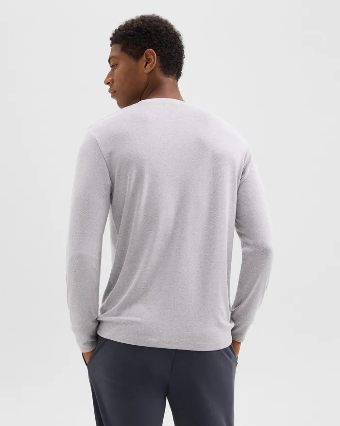 Men TShirts Polos Theory Essential LongSleeve Tee In Anemone Modal Jersey Grey Multi