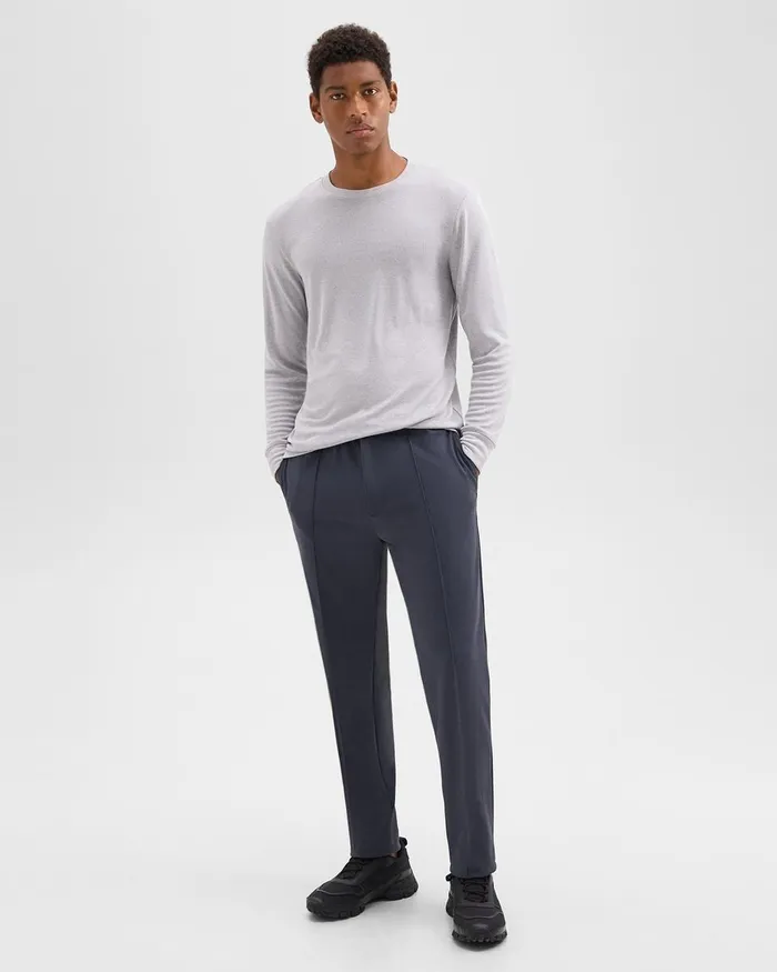 Men TShirts Polos Theory Essential LongSleeve Tee In Anemone Modal Jersey Grey Multi