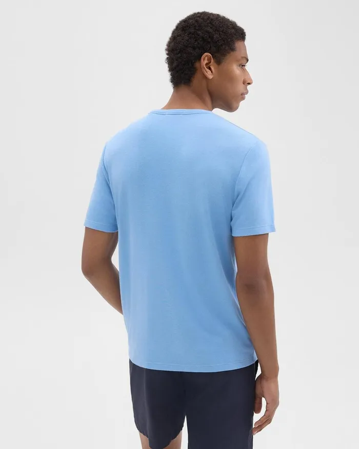 Men TShirts Polos Theory Essential Tee In Anemone Modal Jersey Powder Blue