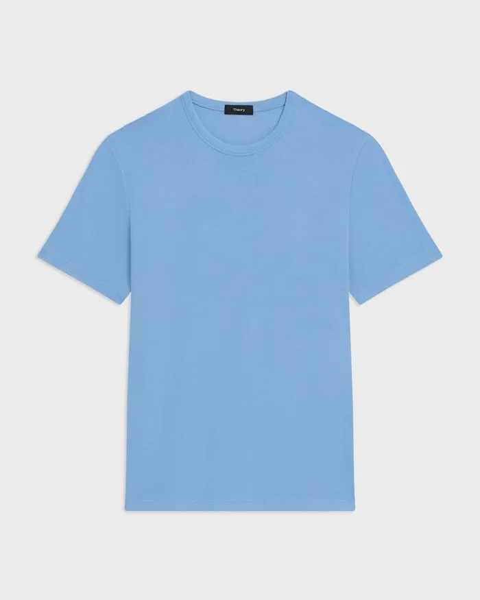Men TShirts Polos Theory Essential Tee In Anemone Modal Jersey Powder Blue