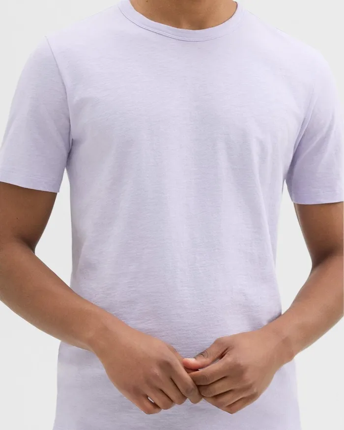 Men TShirts Polos Theory Essential Tee In Cosmos Slub Cotton Soft Iris