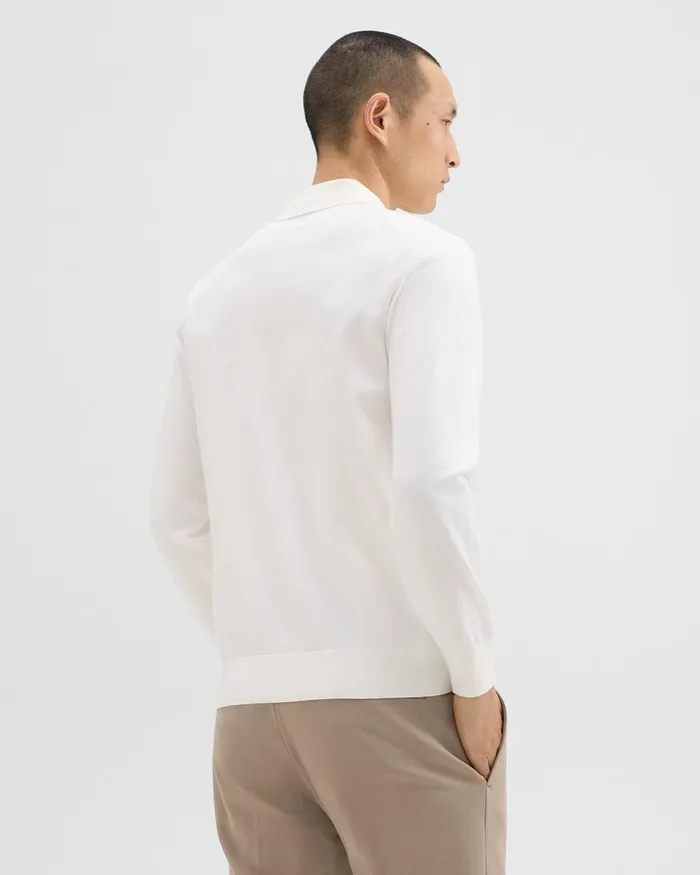 Men TShirts Polos Theory Goris LongSleeve Polo Shirt In Light Bilen White