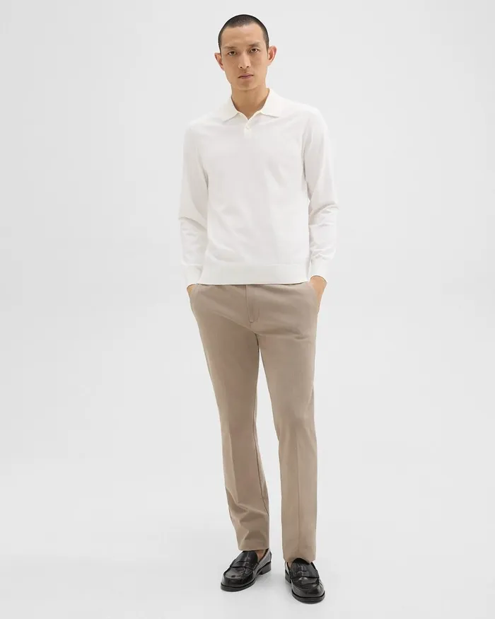 Men TShirts Polos Theory Goris LongSleeve Polo Shirt In Light Bilen White