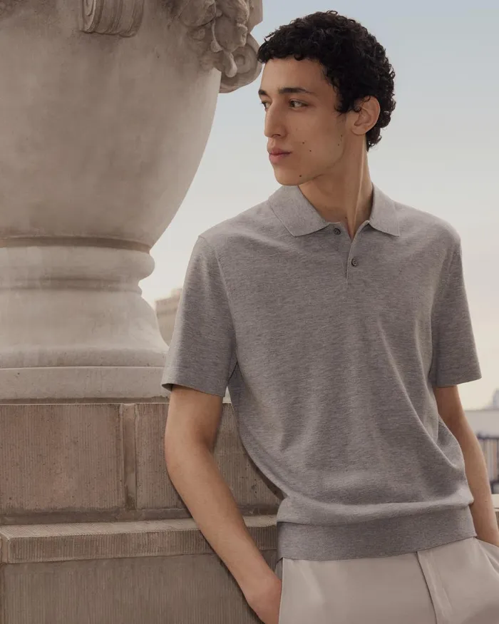 Men TShirts Polos Theory Goris Polo Shirt In Light Bilen Ocean