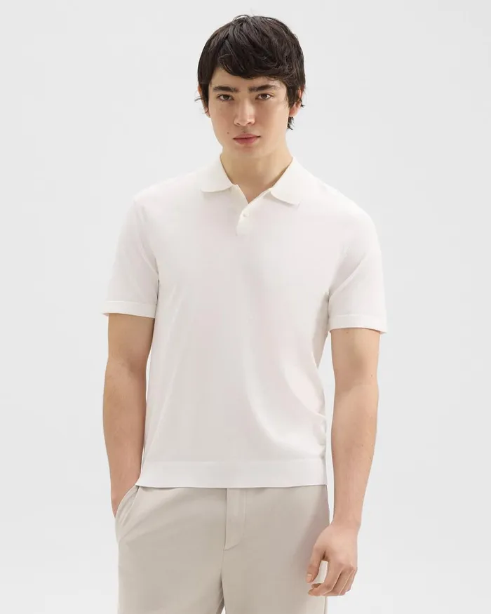 Men TShirts Polos Theory Goris Polo Shirt In Light Bilen White
