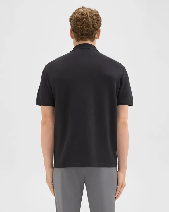 Men TShirts Polos Theory Jocelin Polo Shirt In Studio Knit Jacquard Black