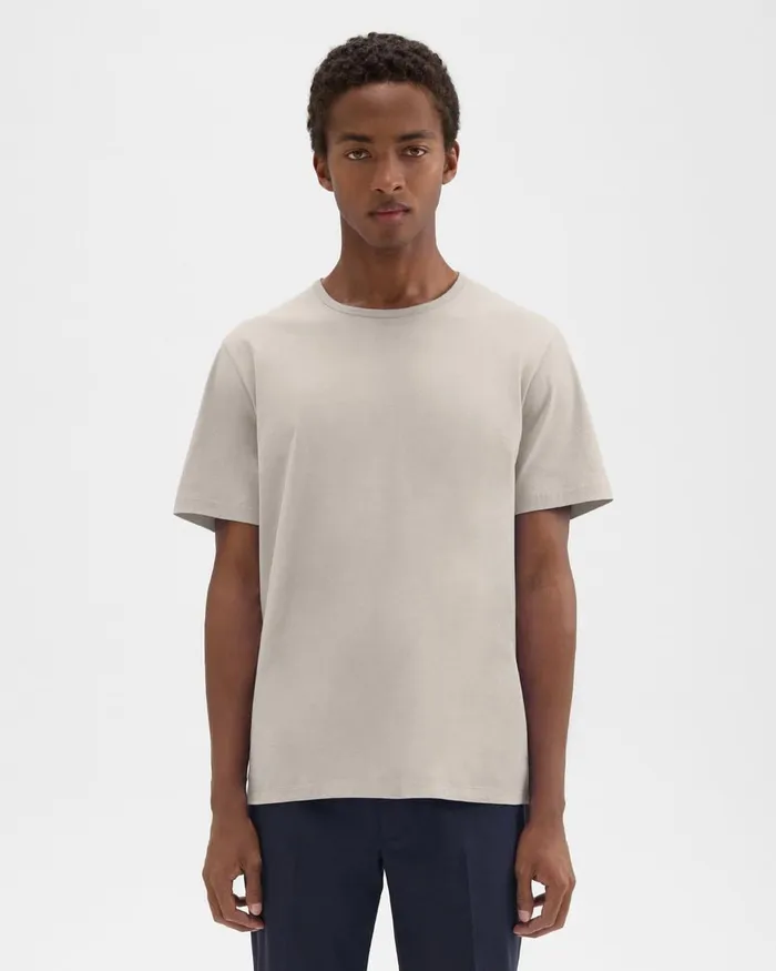 Men TShirts Polos Theory Precise Tee In Pima Cotton Jersey Sand