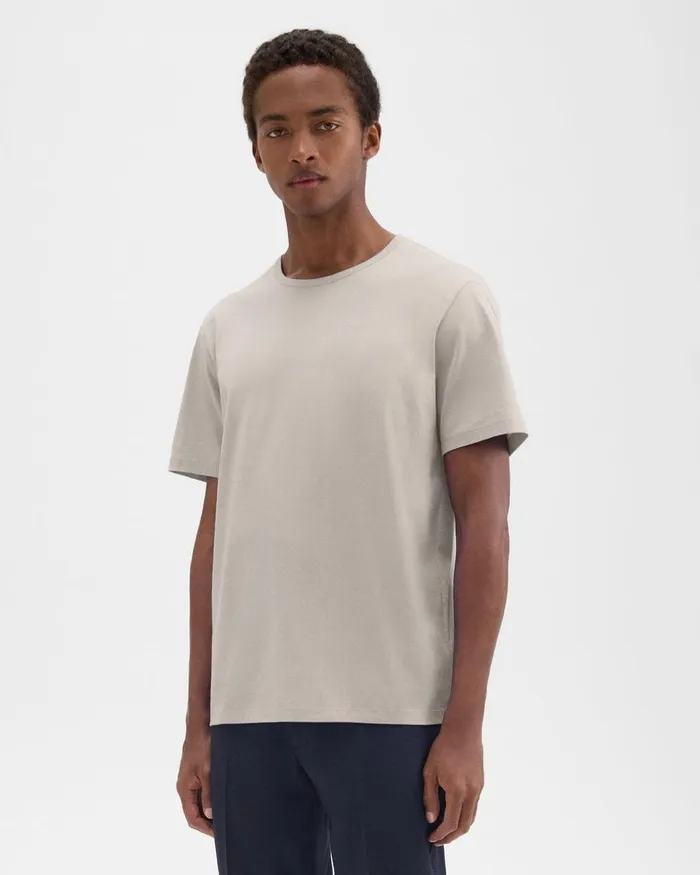 Men TShirts Polos Theory Precise Tee In Pima Cotton Jersey Sand