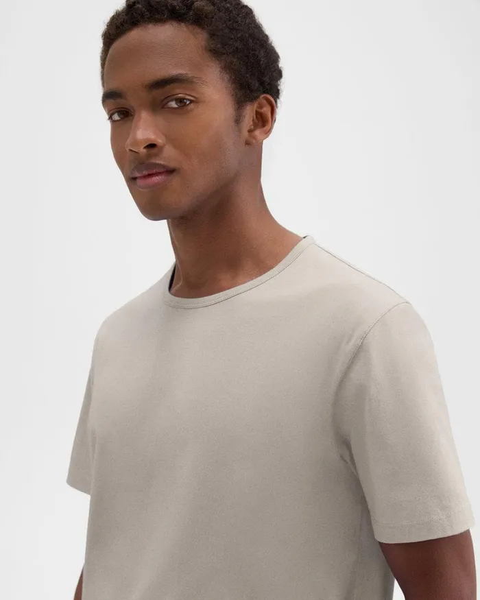 Men TShirts Polos Theory Precise Tee In Pima Cotton Jersey Sand