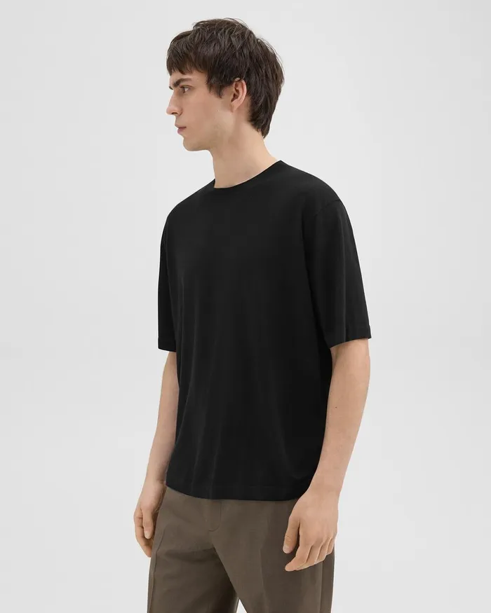 Men TShirts Polos Theory Relaxed Tee In Regal Wool Black