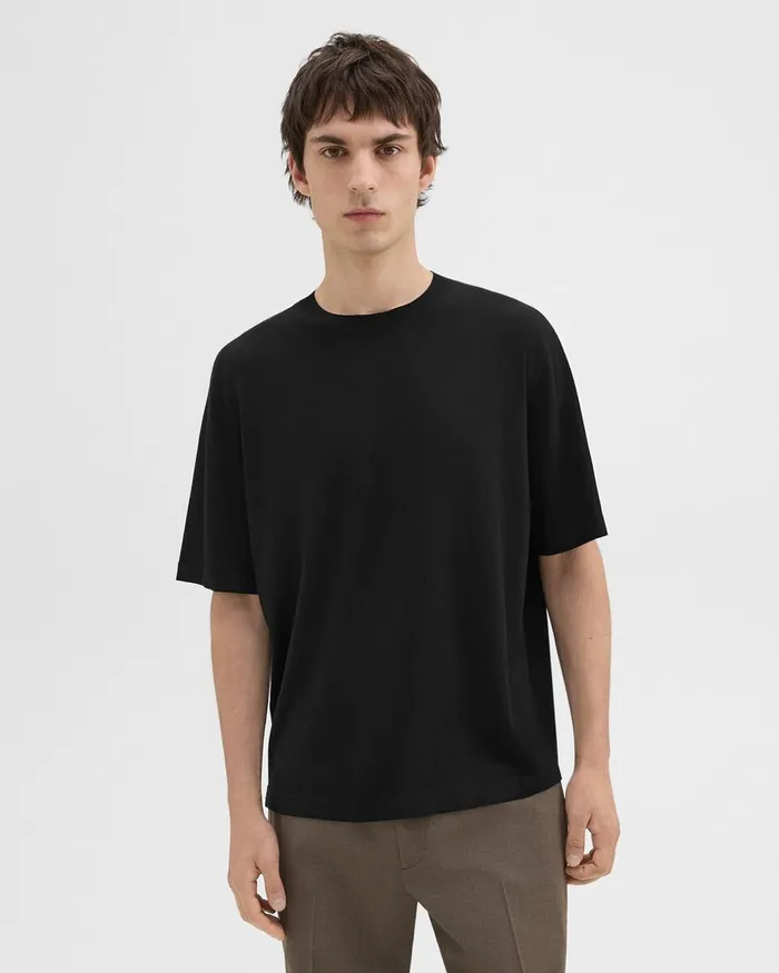 Men TShirts Polos Theory Relaxed Tee In Regal Wool Black