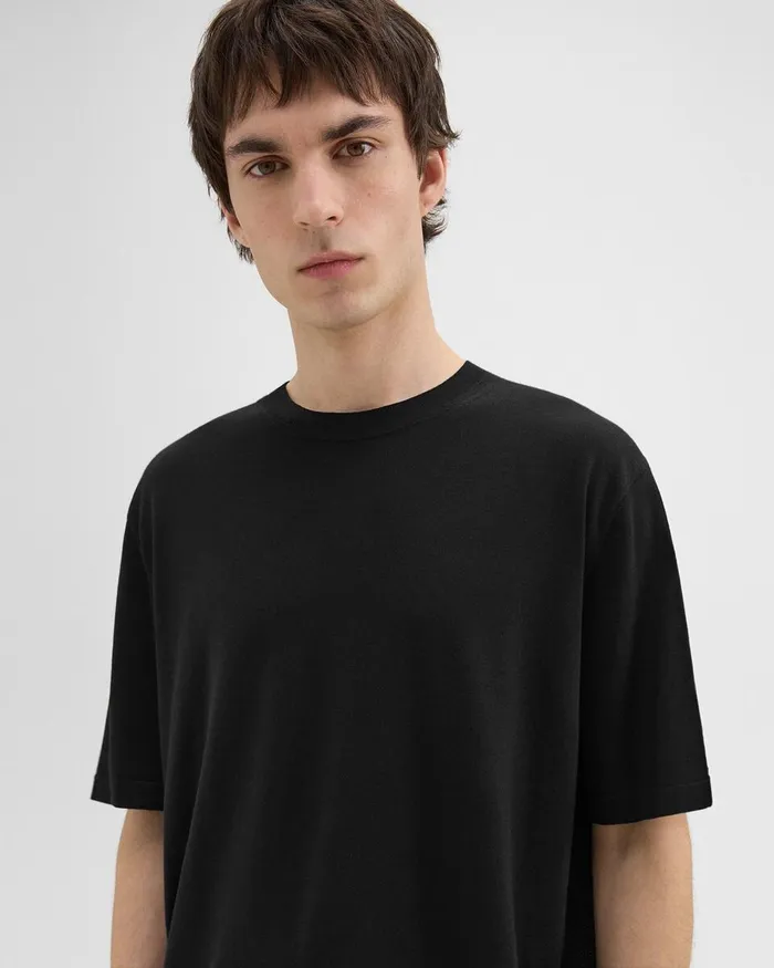 Men TShirts Polos Theory Relaxed Tee In Regal Wool Black