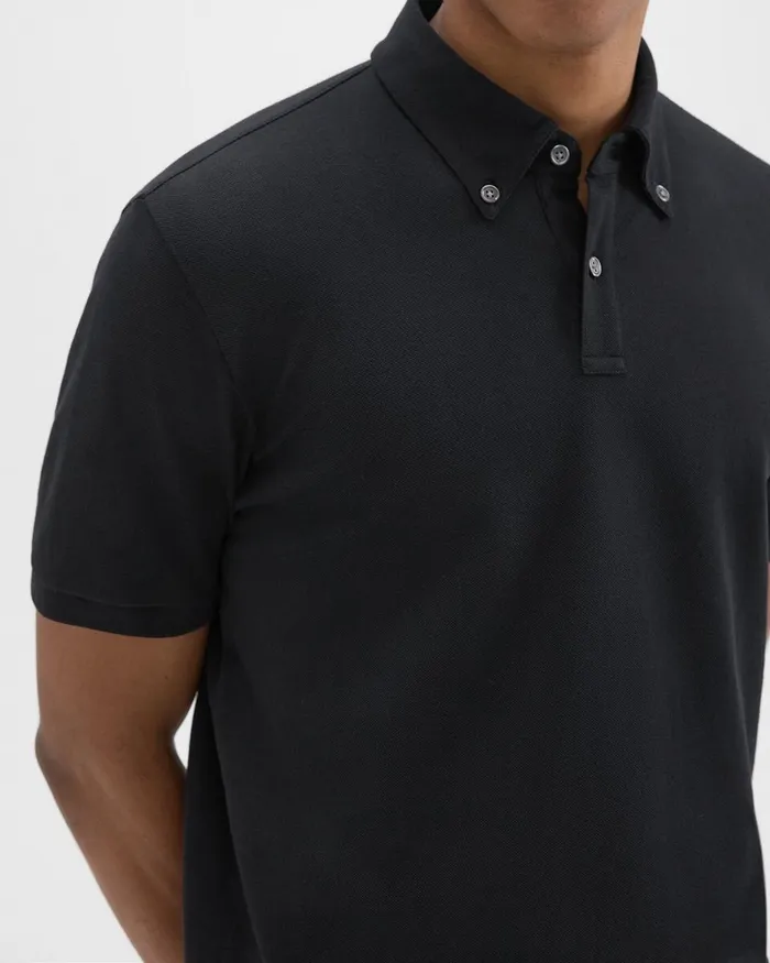 Men TShirts Polos Theory Tailored Polo Shirt In Function Piqueacute Black