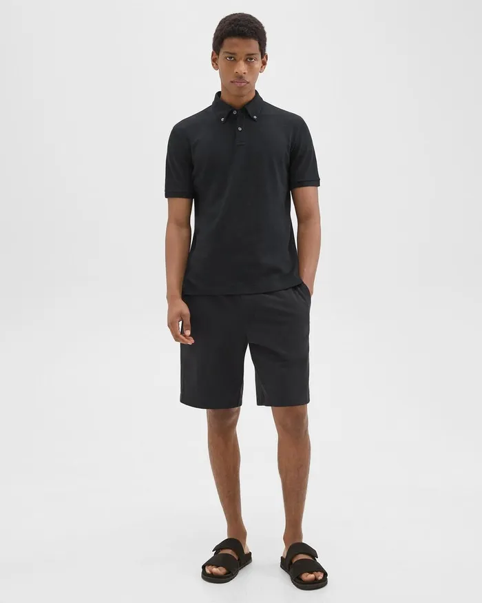 Men TShirts Polos Theory Tailored Polo Shirt In Function Piqueacute Black