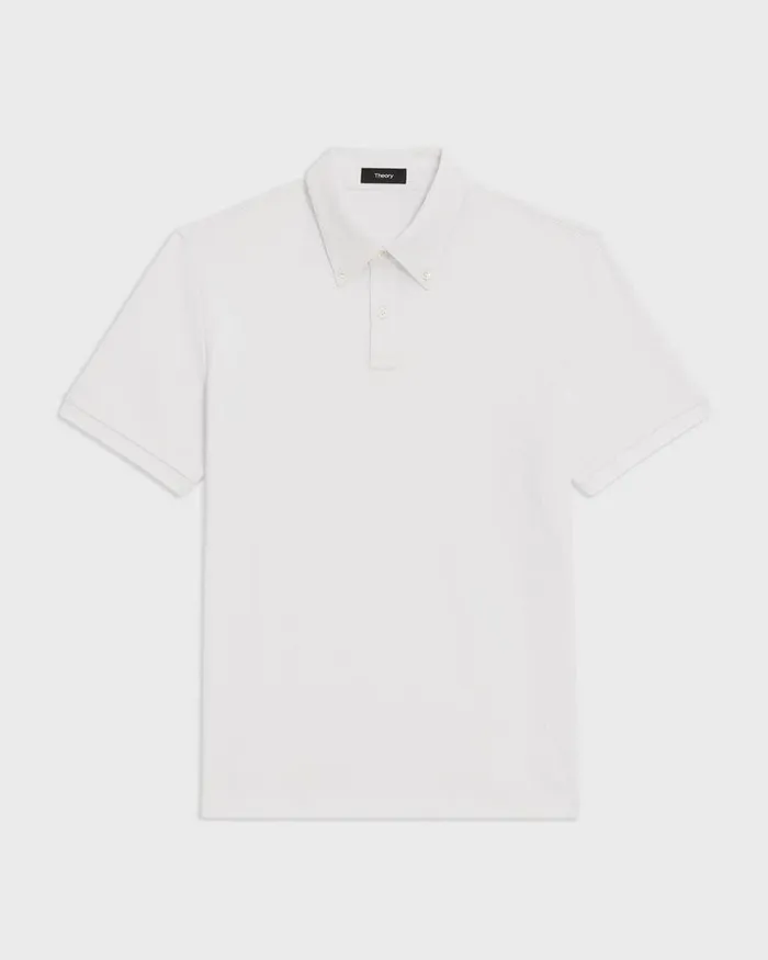 Men TShirts Polos Theory Tailored Polo Shirt In Function Piqueacute White