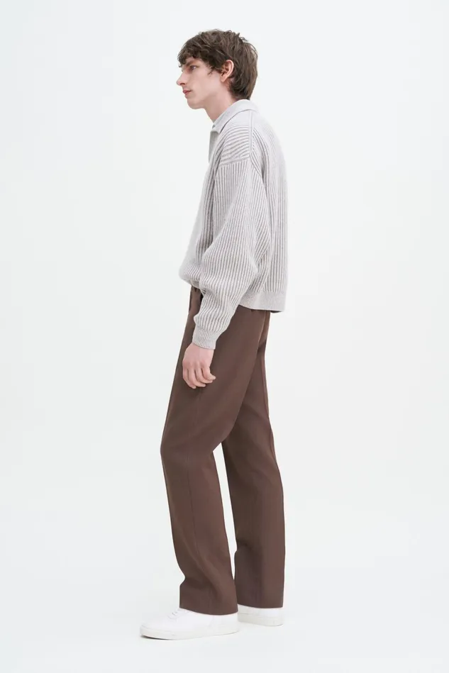 Men Tapered Tailored Trousers Dark Driftwood Filippa K Tailoring