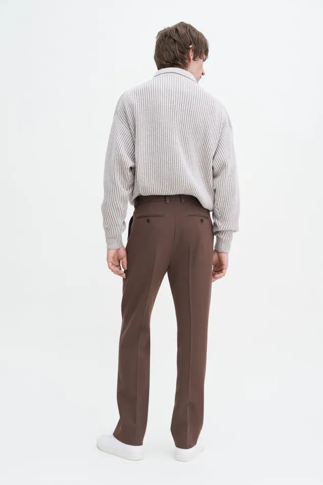 Men Tapered Tailored Trousers Dark Driftwood Filippa K Tailoring