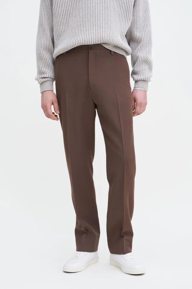 Men Tapered Tailored Trousers Dark Driftwood Filippa K Tailoring