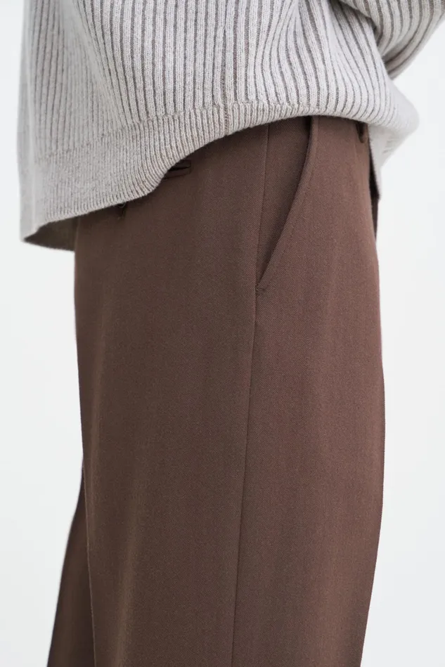 Men Tapered Tailored Trousers Dark Driftwood Filippa K Tailoring