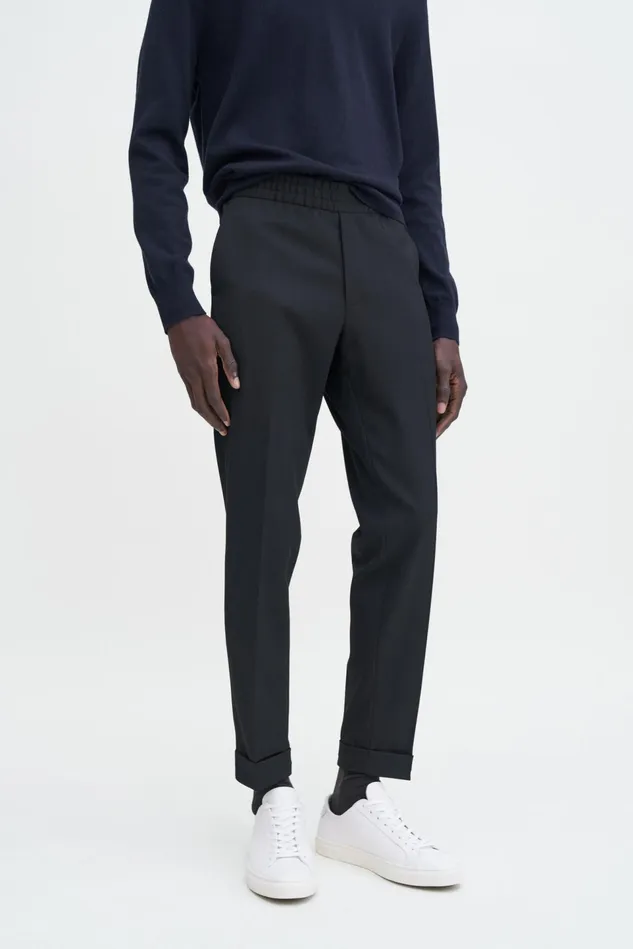 Men Terry Cropped Trousers Black Filippa K Trousers